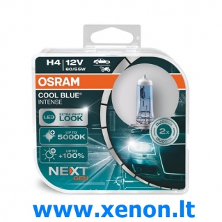 OSRAM H4 5000K +100% Cool Blue Intense NEXT Gen 2vnt lemputės